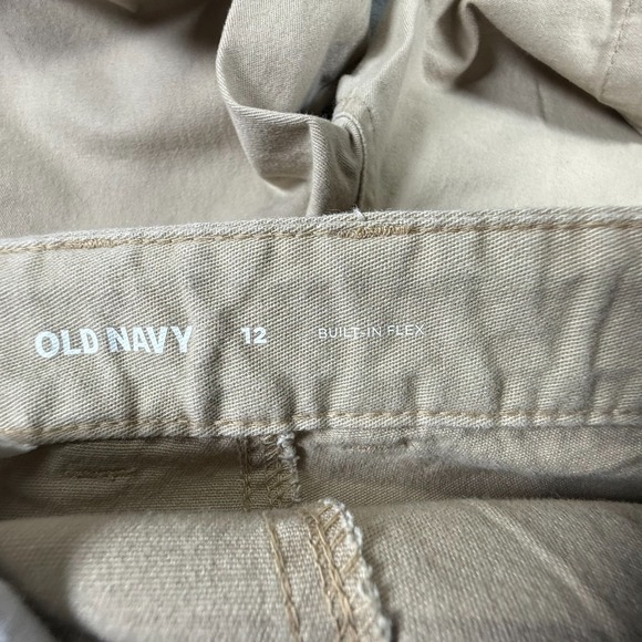 Old Navy Boy's Khaki Shorts Size 12 Built-In-Flex Adjustable Waist Camel - Picture 12 of 14